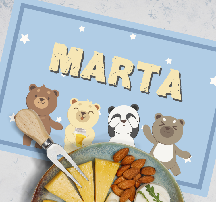 Simpatični medvjed prilagodljiv djeci placemati - TenStickers