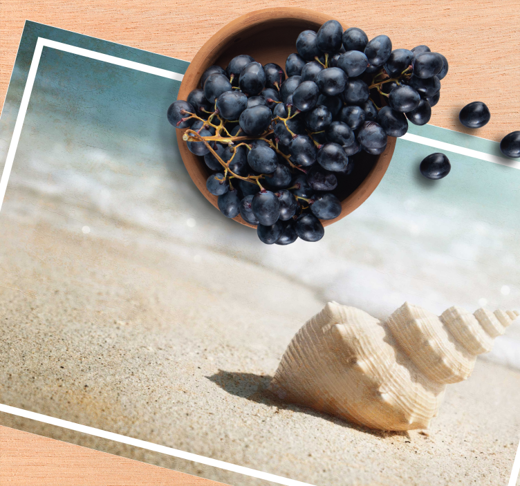 školjka na pijesku moderni podmetači - TenStickers