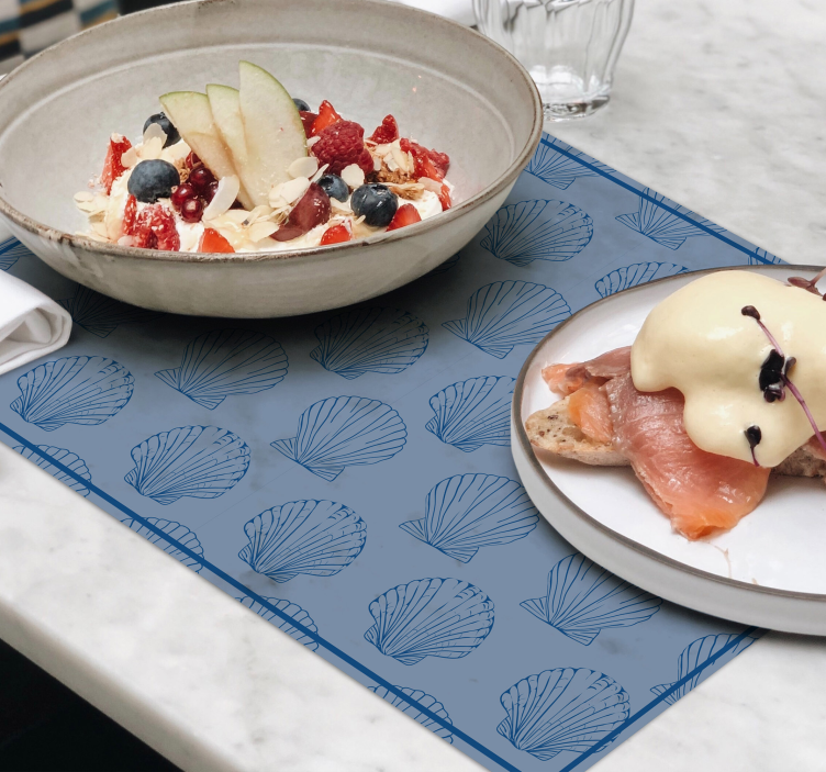 školjke plavi tonovi školjke posteljine - TenStickers