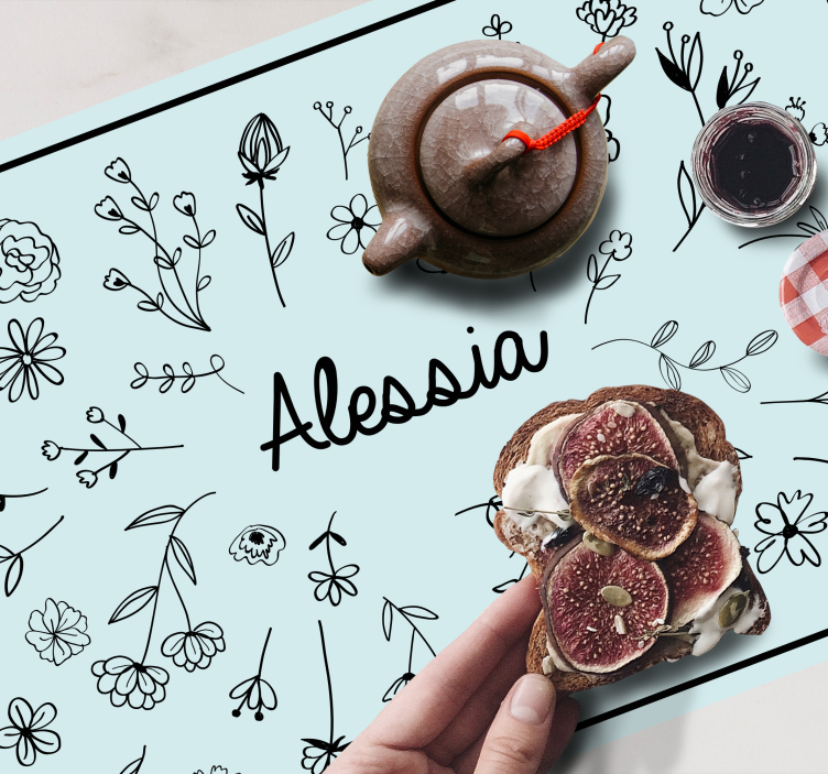 Slatko malo cvijeće personalizirani podmetač - TenStickers