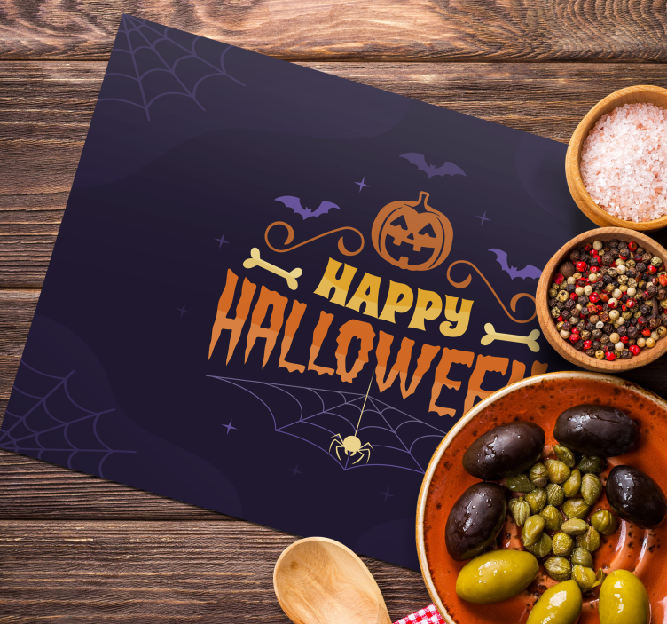 Sretan halloween tekst placemat - TenStickers