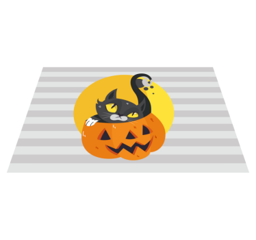 Tikvice i djeca od crnih mačaka vinil posteljine - TenStickers