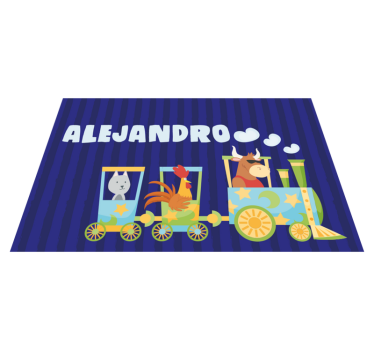 Podmetač djeca Šareni vlak s životinjama - TenStickers