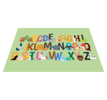 Podmetač djeca prikaz životinjskog abecednog reda - TenStickers