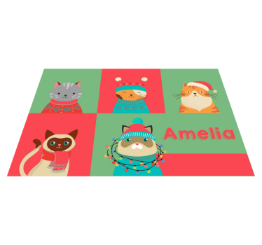 Podmetač djeca s simpatičnim crtanim mačkama - TenStickers