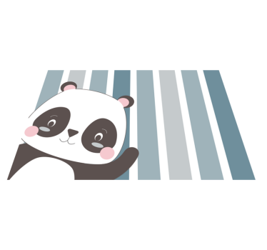 Happy panda prugasta pozadina dječja stolna podloga - TenStickers