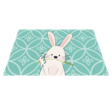 Podmetač djeca slatki zec s cvijetom - TenStickers