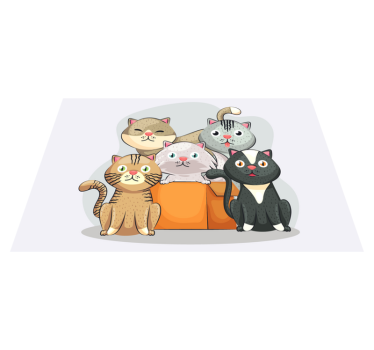 Podmetač djeca s simpatičnim mačjim licima - TenStickers