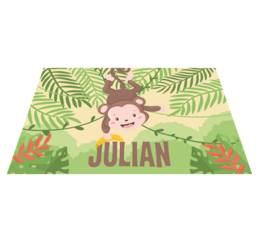 Mali majmunčić na granama personalizirane stolnjake - TenStickers
