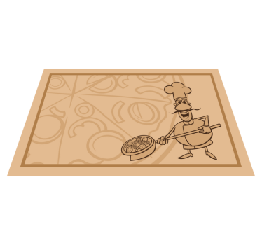 Podmetač djeca chef drži pizzu - TenStickers
