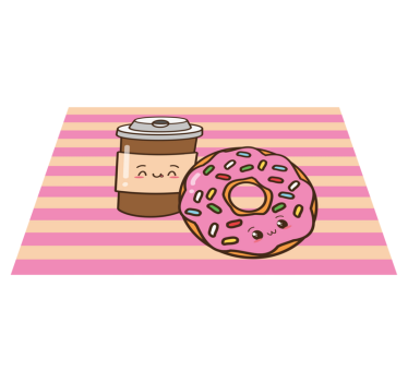 Podmetač djeca slatki kava donut - TenStickers