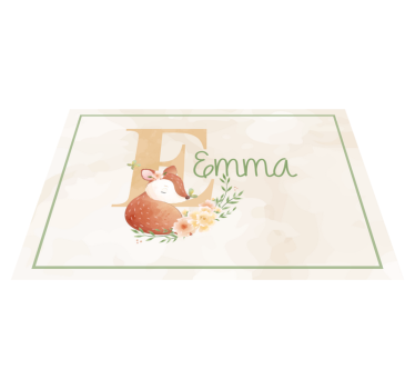 Slatke životinje jeleni s imenom dječja prostirka za stol - TenStickers