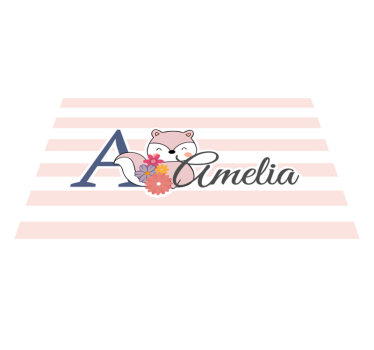 Podmetač djeca slatki lisac s cvijećem - TenStickers