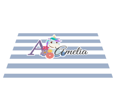 Podmetač djeca ilustracija imena jednoroga - TenStickers