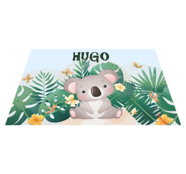 Slatka koala za dječaka s imenom dječja prostirka za stol - TenStickers