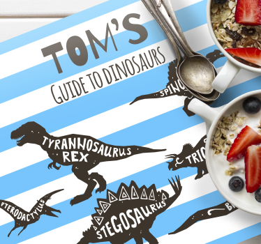 Dinosauri s imenima personalizirane prostirke za stol - TenStickers