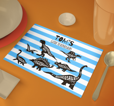 Dinosauri s imenima personalizirane prostirke za stol - TenStickers