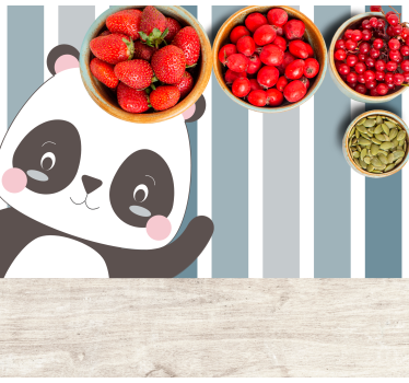 Happy panda prugasta pozadina dječja stolna podloga - TenStickers