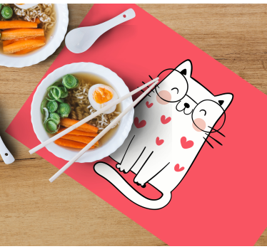 Ljupka nasmijana mačka dječja prostirka za stol - TenStickers