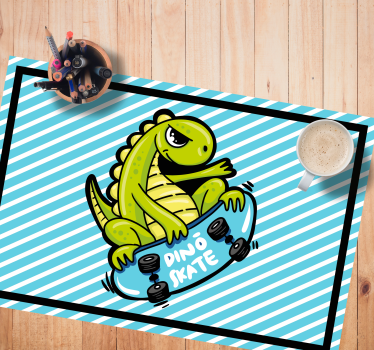 Podmetač djeca dino avantura na skateboardu - TenStickers
