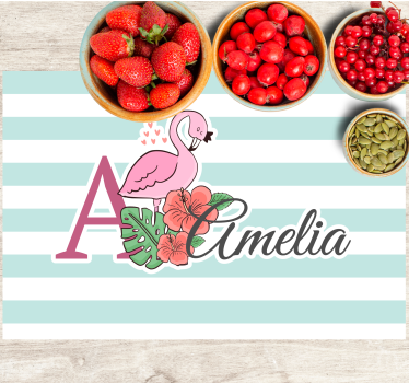 Podmetač djeca flamingo monogram amelia - TenStickers