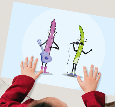 Podmetač djeca glazbeni povrtni likovi - TenStickers