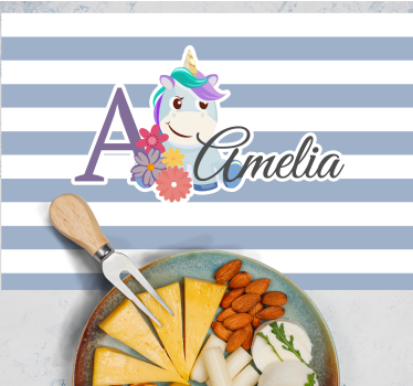 Podmetač djeca ilustracija imena jednoroga - TenStickers