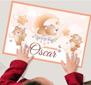 Podmetač djeca medvjedi s zvjezdama - TenStickers