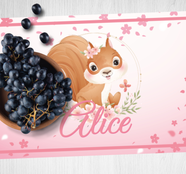 Podmetač djeca s ilustracijom slatkog vjeverice - TenStickers