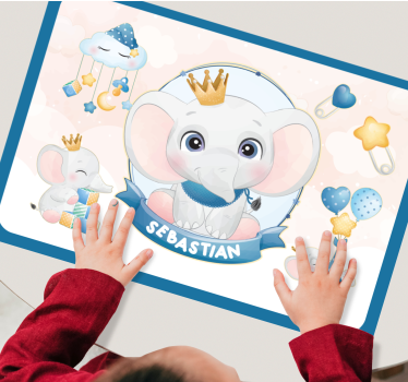 Podmetač djeca s ilustracijom slončića - TenStickers