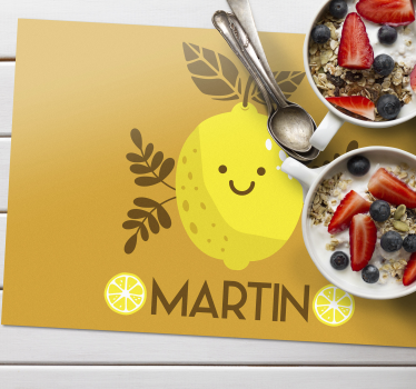 Podmetač djeca s ilustracijom sretne limune - TenStickers