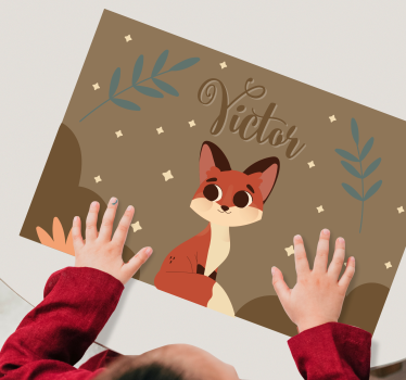 Podmetač djeca s simpatičnim lisicom - TenStickers