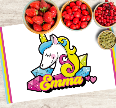 Podmetač djeca s temom jednoroga i dragulja - TenStickers