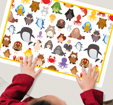 Podmetač djeca Šarena kolekcija životinja - TenStickers