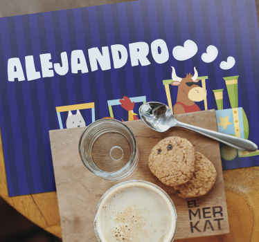 Podmetač djeca Šareni vlak s životinjama - TenStickers