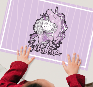 Podmetač djeca slatki zagrljaj jednoroga - TenStickers