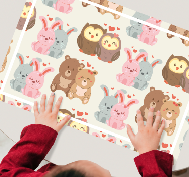 Podmetač djeca slatki životinjski parovi - TenStickers