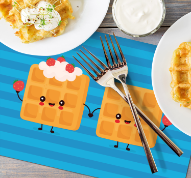 Podmetač djeca sretni waffle prijatelji - TenStickers