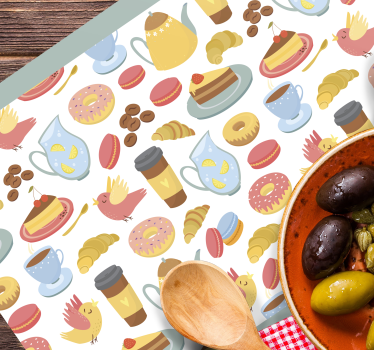 Podmetač djeca u šarenim uzorcima deserta - TenStickers