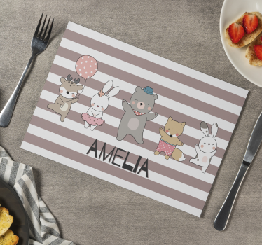 životinje koje plešu s personaliziranim otiračima za stol - TenStickers