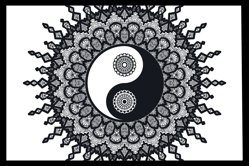 Podmetač tekstura yin yang mandala uzorak - TenStickers