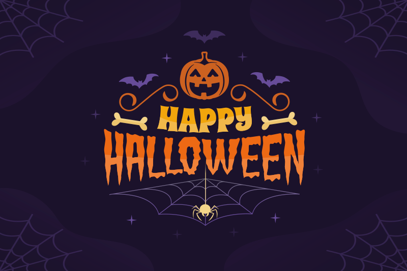 Sretan halloween tekst placemat - TenStickers