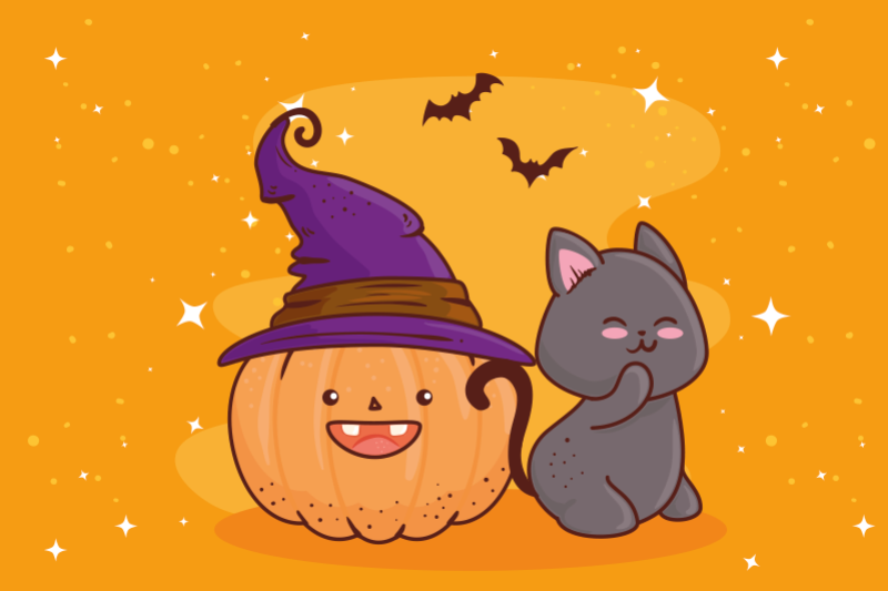 Tikva glava vještica djeca posteljine - TenStickers