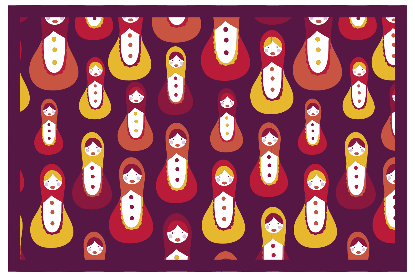 Podmetač izvornik s šarenim uzorkom matrioshki - TenStickers