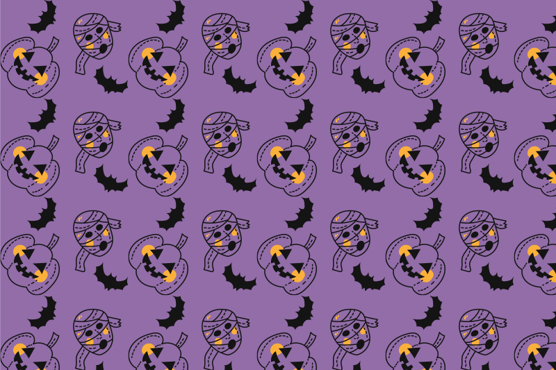 Halloween mumija palice i tikvice halloween mat - TenStickers