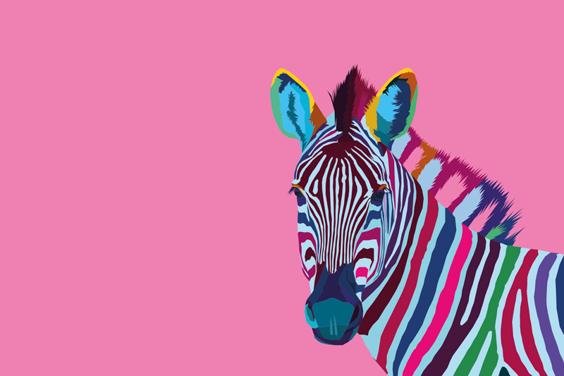 Pop art zebra vinil podmetači - TenStickers