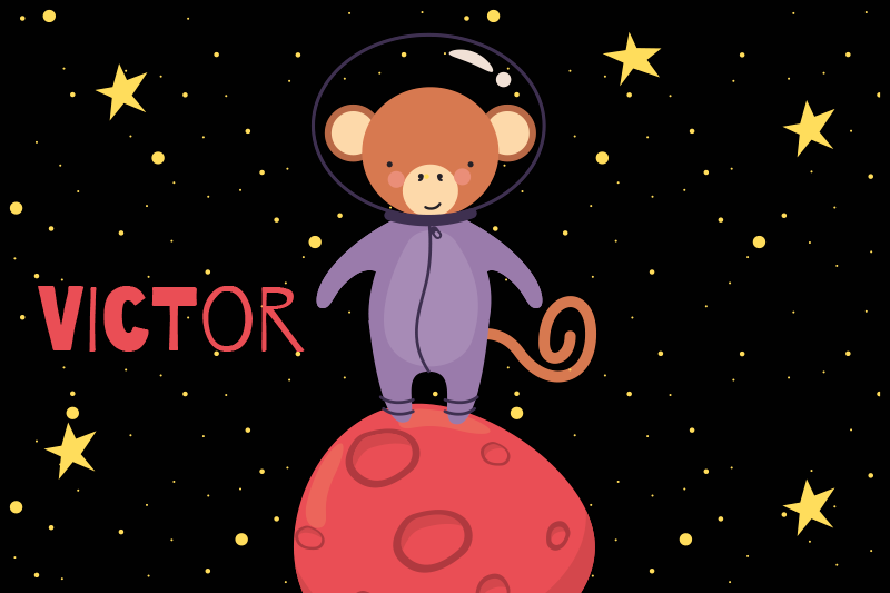 Podmetač djeca avantura majmuna astronauta - TenStickers