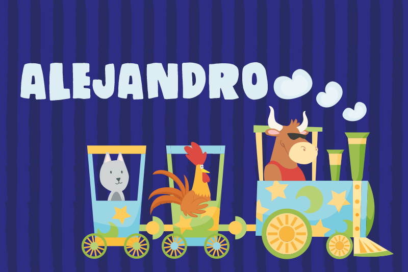 Podmetač djeca Šareni vlak s životinjama - TenStickers