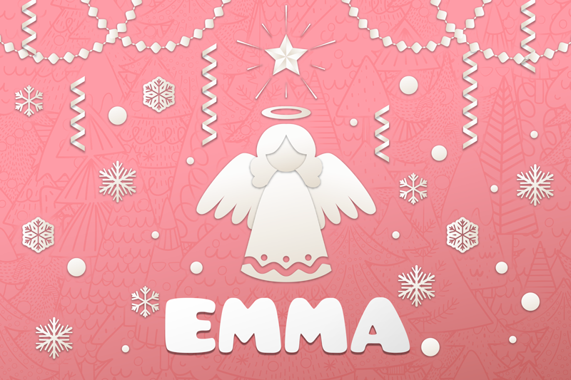 Anđeli i drveće s tekstom božićni podmetači - TenStickers