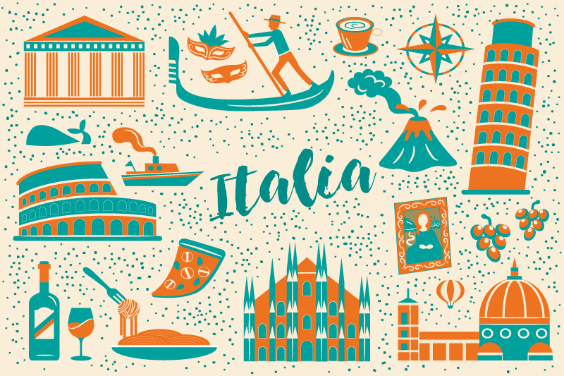 Podmetač izvornik kulinarika italija scena - TenStickers